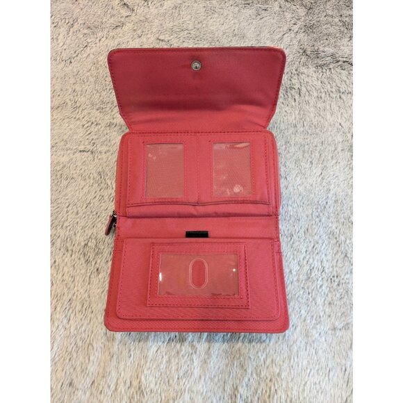 Vtg Safekeeper Zip Around Wallet Organizer Pink Floral Checkbook Picture Windows - Picture 3 of 12